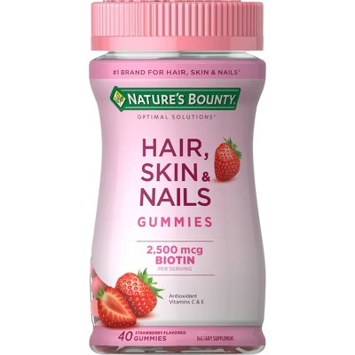 Nature's Bounty Optimal Solutions Hair, Skin & Nails Gummies with Biotin - 40ct | Target