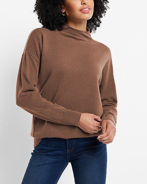 Ultra Soft Mock Neck Tunic Sweater | Express