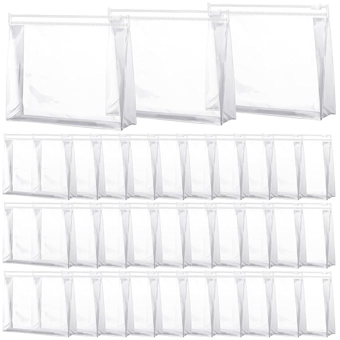 Xuniea 50 Pcs Mini Clear Makeup Bag Small Clear Zipper Pouch Travel Plastic Cosmetic Organizer Wa... | Amazon (US)