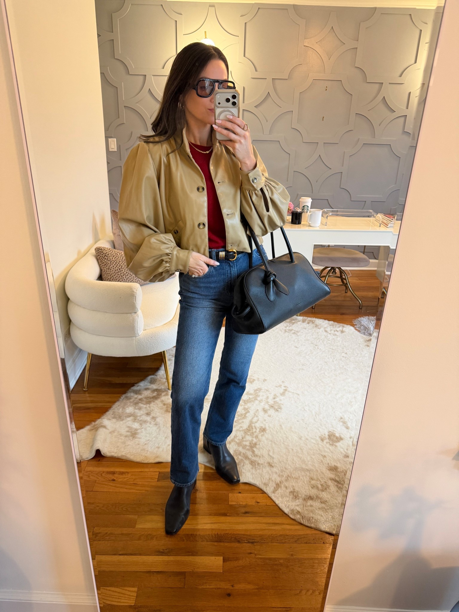 Transitional spring outfit! Obsessed with this jacket. I’m in my true size small. True size for the jeans. True size in the top, too!

#LTKSeasonal #LTKOver40 #LTKootd
