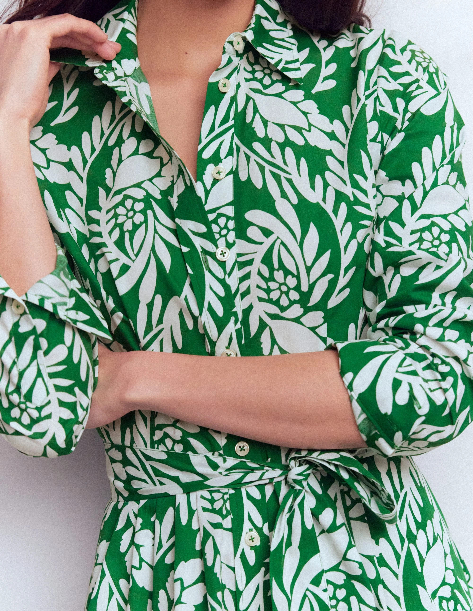 Alexa Cotton Midi Shirt Dress-Blood Orange | Boden UK