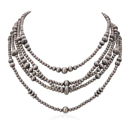 Rustic Couture's Western Necklace Jewelry for Women Cowgirl Navajo Pearls Layered Vintage Necklace RNS-1018SL | Amazon (US)