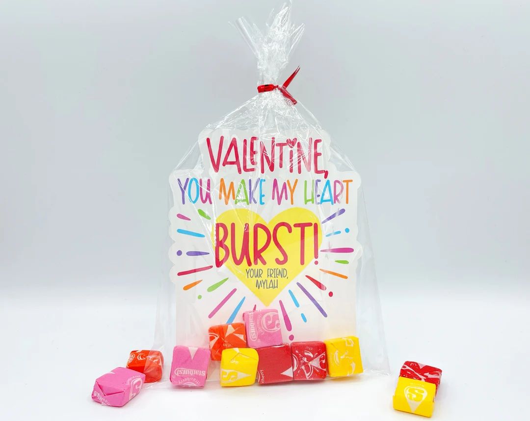You Make My Heart Burst Kids Valentines Cards, Rainbow Valentine's Day Card, Boy Girl Valentine, ... | Etsy (US)