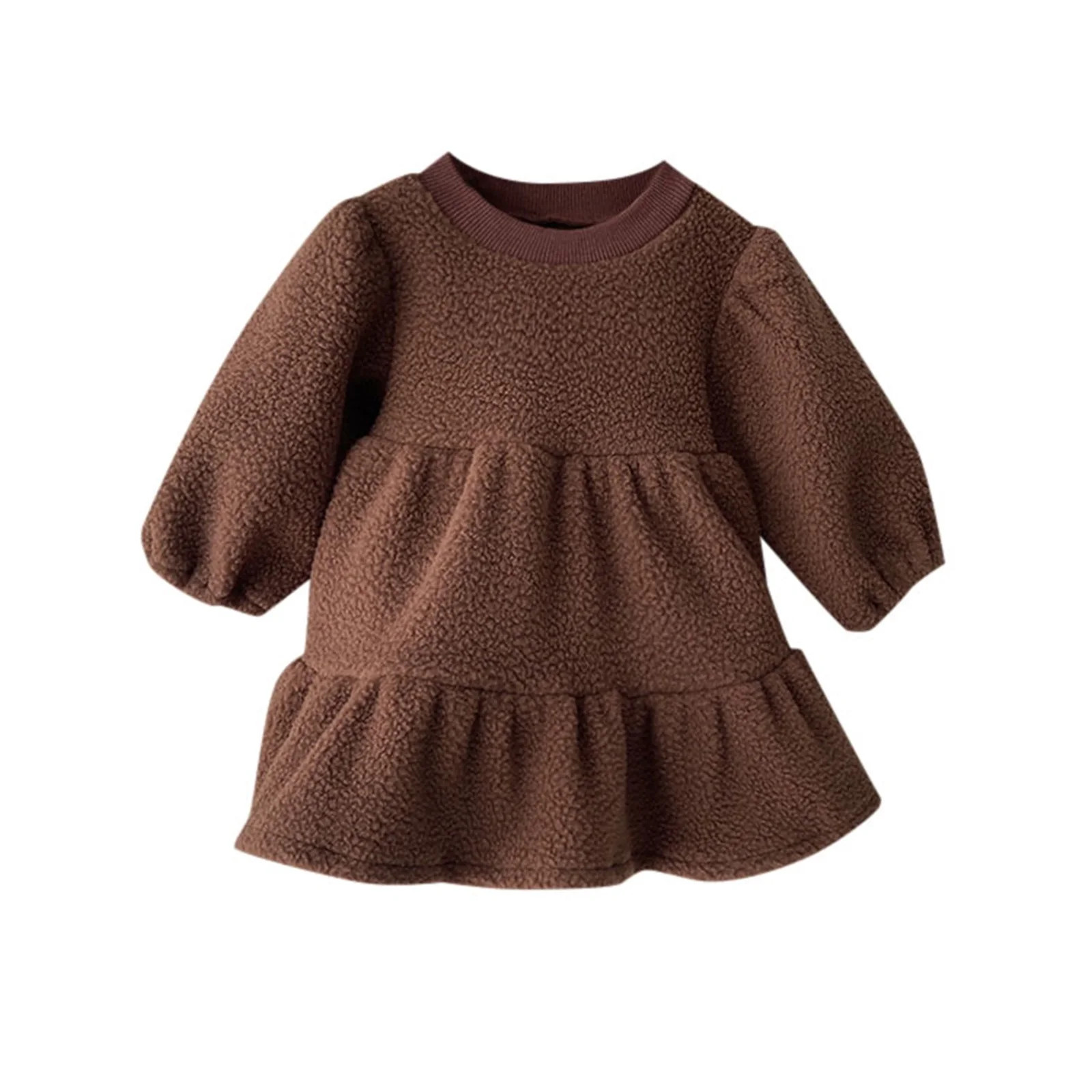 Utlike Girls Dresses Long Sleeve Stand Collar Ruffle Sweater Midi Dress Girl Comfort Fit Sundress... | Walmart (US)