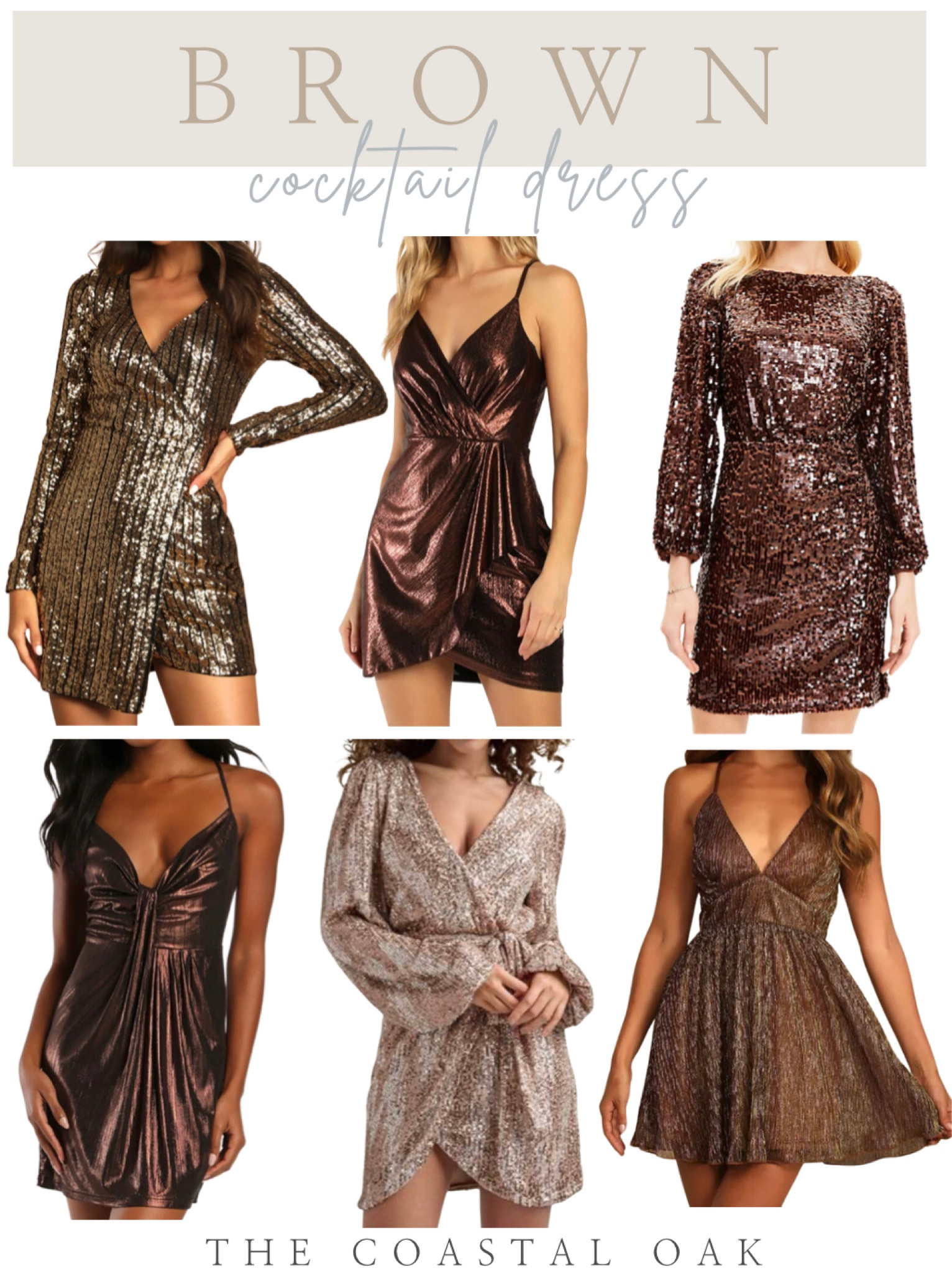 Belted Sequin Wrap Dress in Silver & Gold, VENUS