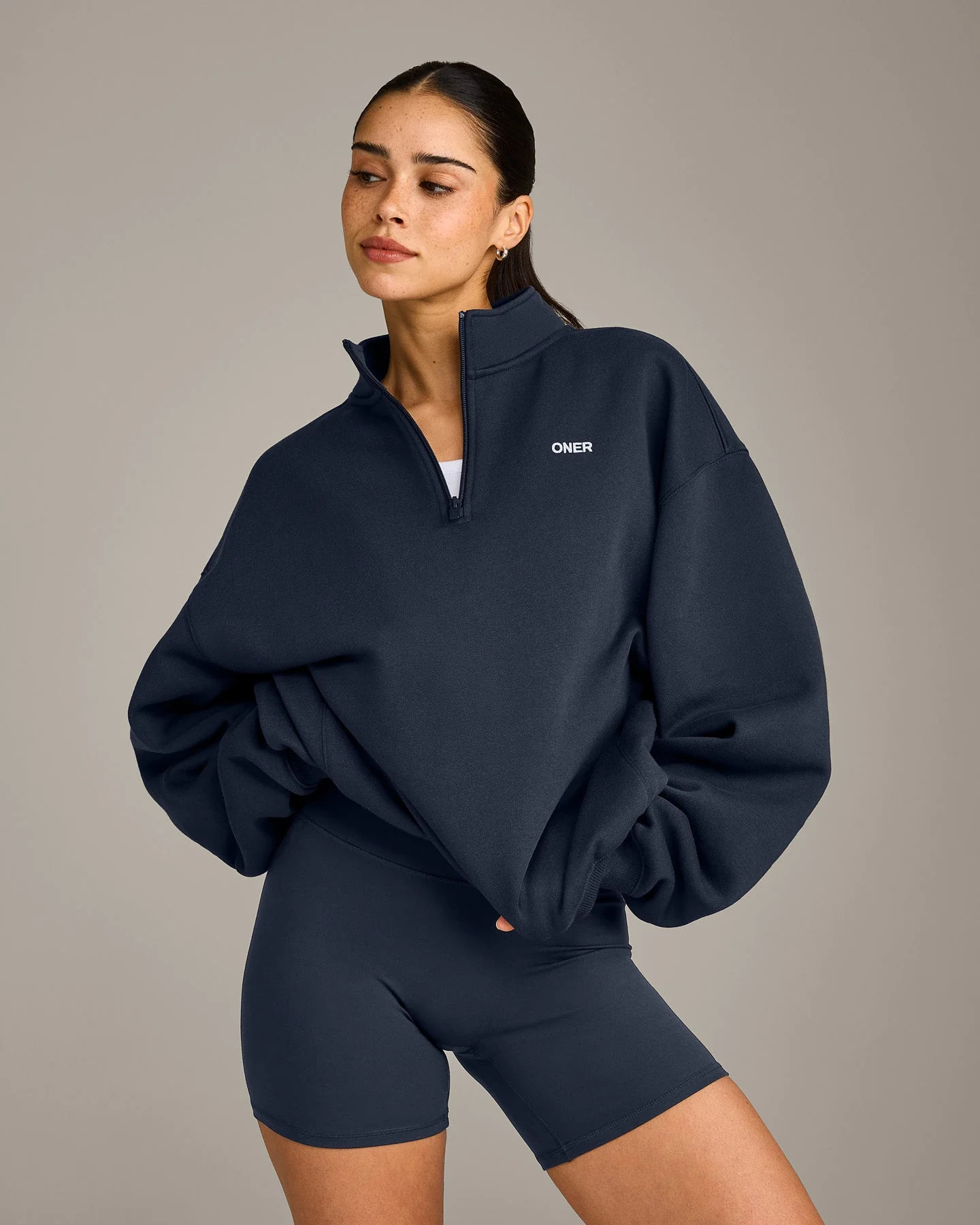 Foundations Cosy 1/4 Zip Sweatshirt | True Blue | Oner Active (UK / US)