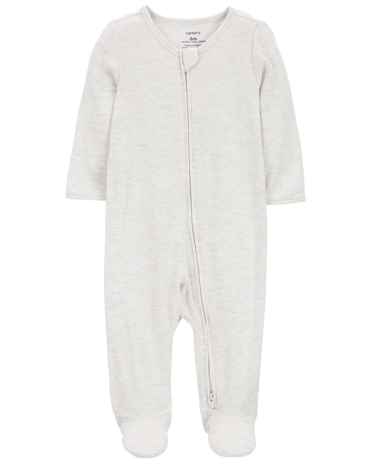 Grey Baby Zip-Up PurelySoft Sleep & Play Pajamas | carters.com | Carter's
