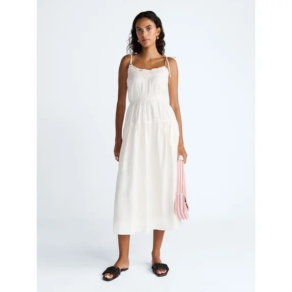 Scoop Women's Maxi Tier Tie Dress, Parsnip, Sizes XS-XXL | Walmart (US)