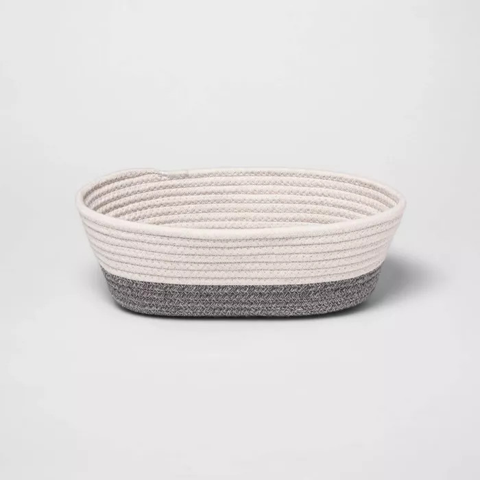 Large Oval Coiled Rope Bin with Color Band - Cloud Island™ | Target