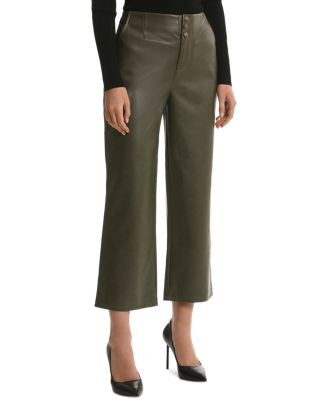 Faux Leather High Rise Wide Leg Cropped Pants | Bloomingdale's (US)