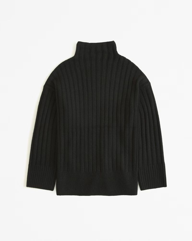 Long-Length Ribbed Funnel Neck Sweater | Abercrombie & Fitch (US)