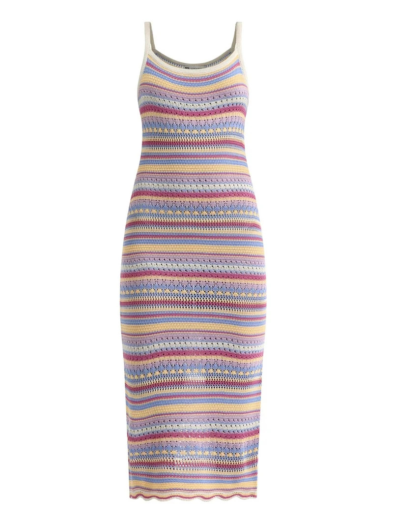 No Boundaries Pointelle Crochet Midi Dress, Women's | Walmart (US)