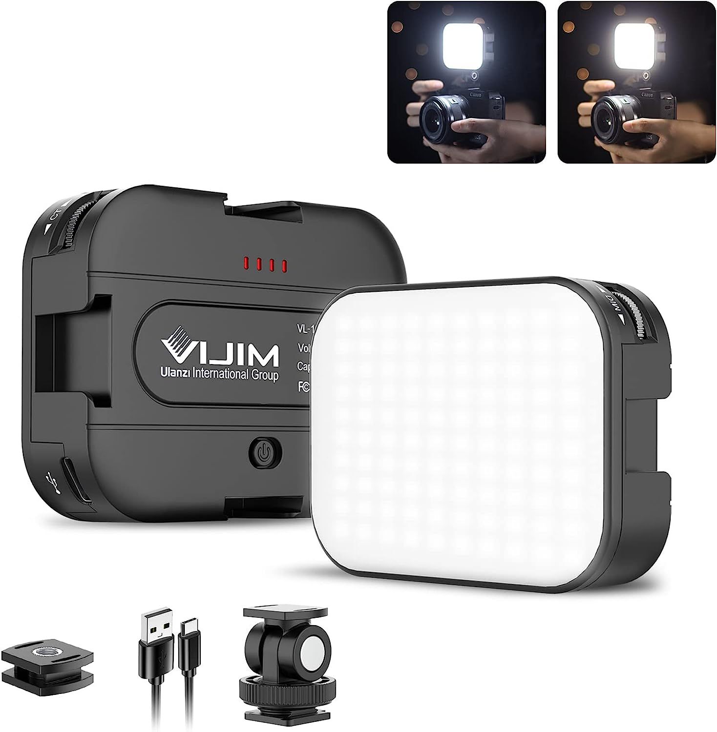 VIJIM VL100C Bi-Color LED Video Light on Camera,Mini Rechargeable 2000mAh LED Camera Lights,CRI95... | Amazon (US)