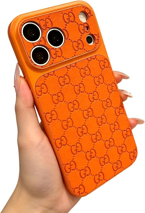 Designer Leather Case for iPhone 17 Pro Max/18 Pro Max,Orange | Amazon (US)
