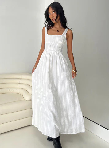 Lorinda Maxi Dress White Lower Impact | Princess Polly US