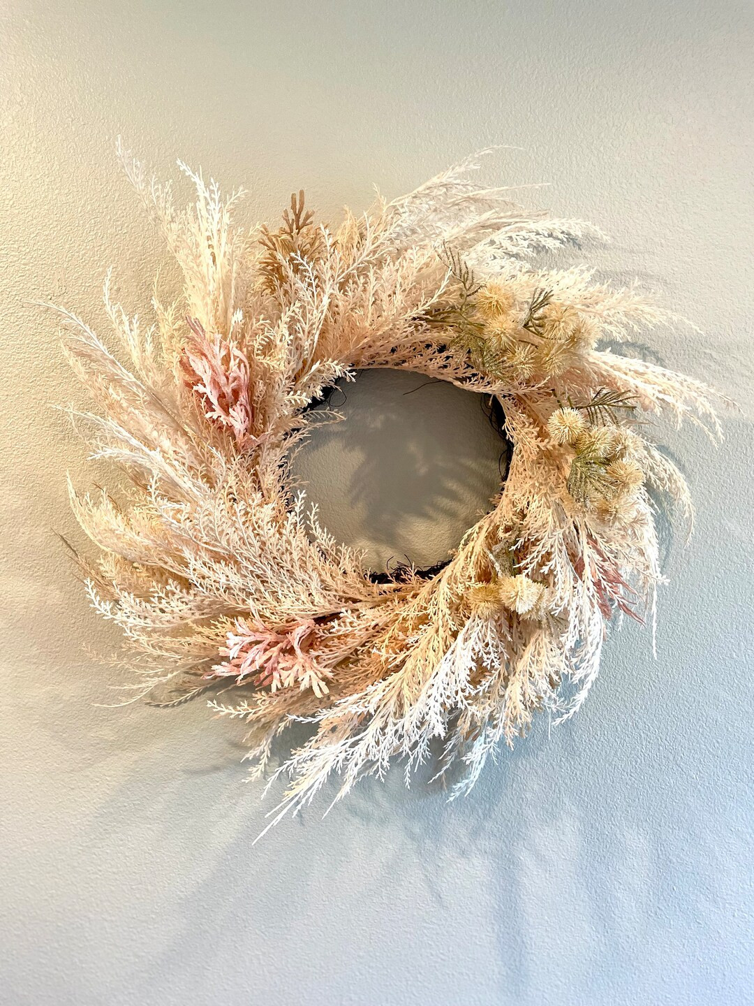 Artificial Pampas Wreath Boho Chic Decor Modern Boho Style - Etsy | Etsy (US)