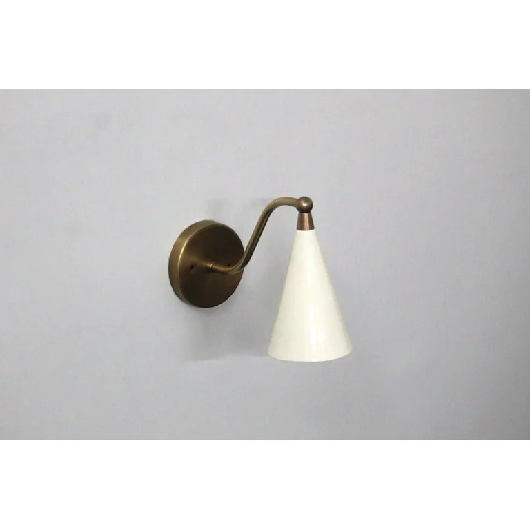 Modern Style Mid Century Raw Brass Wall Lamp Luminaire Shinny White | Walmart (US)