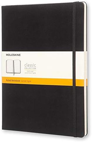 Moleskine Classic Notebook, Hard Cover, XL (7.5" x 9.5") Ruled/Lined, Black, 192 Pages | Amazon (US)