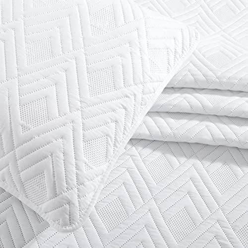 sofani Quilt Bedding Set King Size(106''x96'', White) - Super Soft Lightweight Ultrasonic Embossed M | Amazon (US)