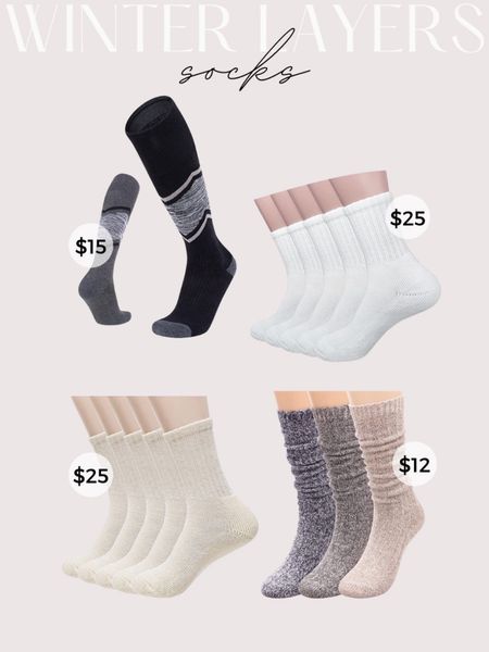 Winter Layers - Winter Socks - Socks - Amazon Socks - Warm Socks - Neutral Socks 

#LTKunder50 #LTKSeasonal #LTKstyletip