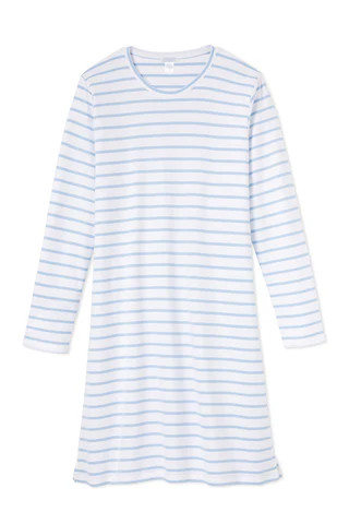 Pima Long Sleeve Weekend Nightgown in Cerulean | Lake Pajamas