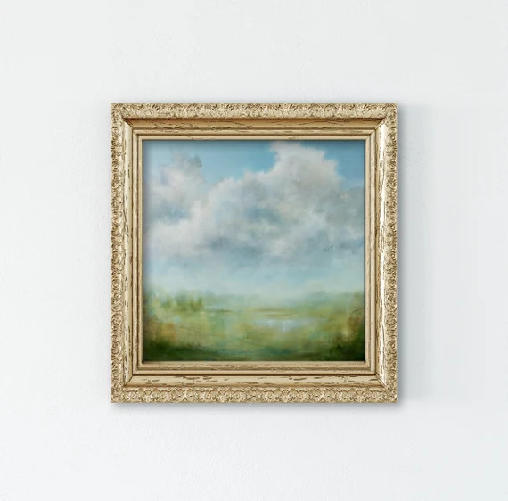 Oil Painting Art Print, 20x20 Abstract Painting Print, Large Abstract Wall Art Print, Blue Abstra... | Etsy (US)