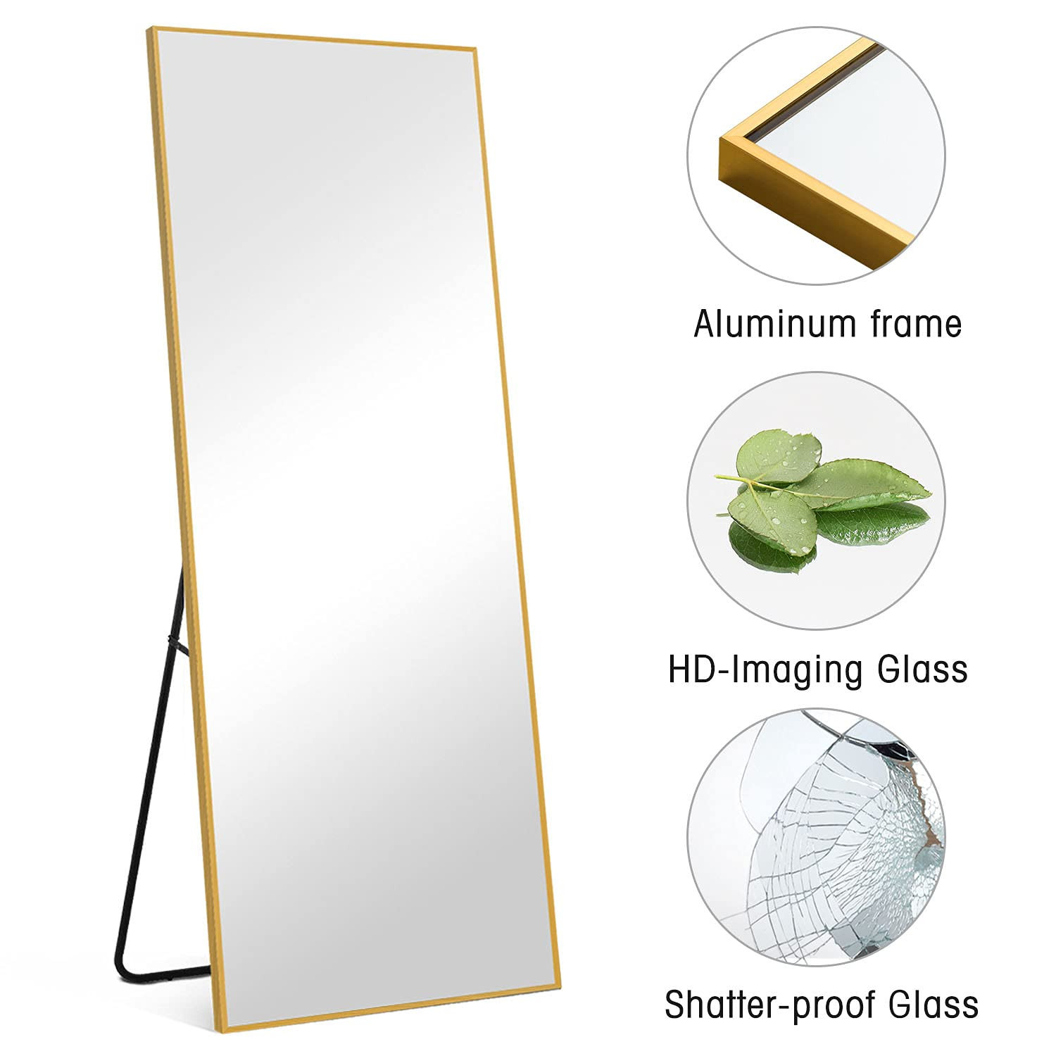NeuType Full Length Mirror Dressing Mirror with Standing Holder 59"x20" Large Rectangle Bedroom Floo | Amazon (US)