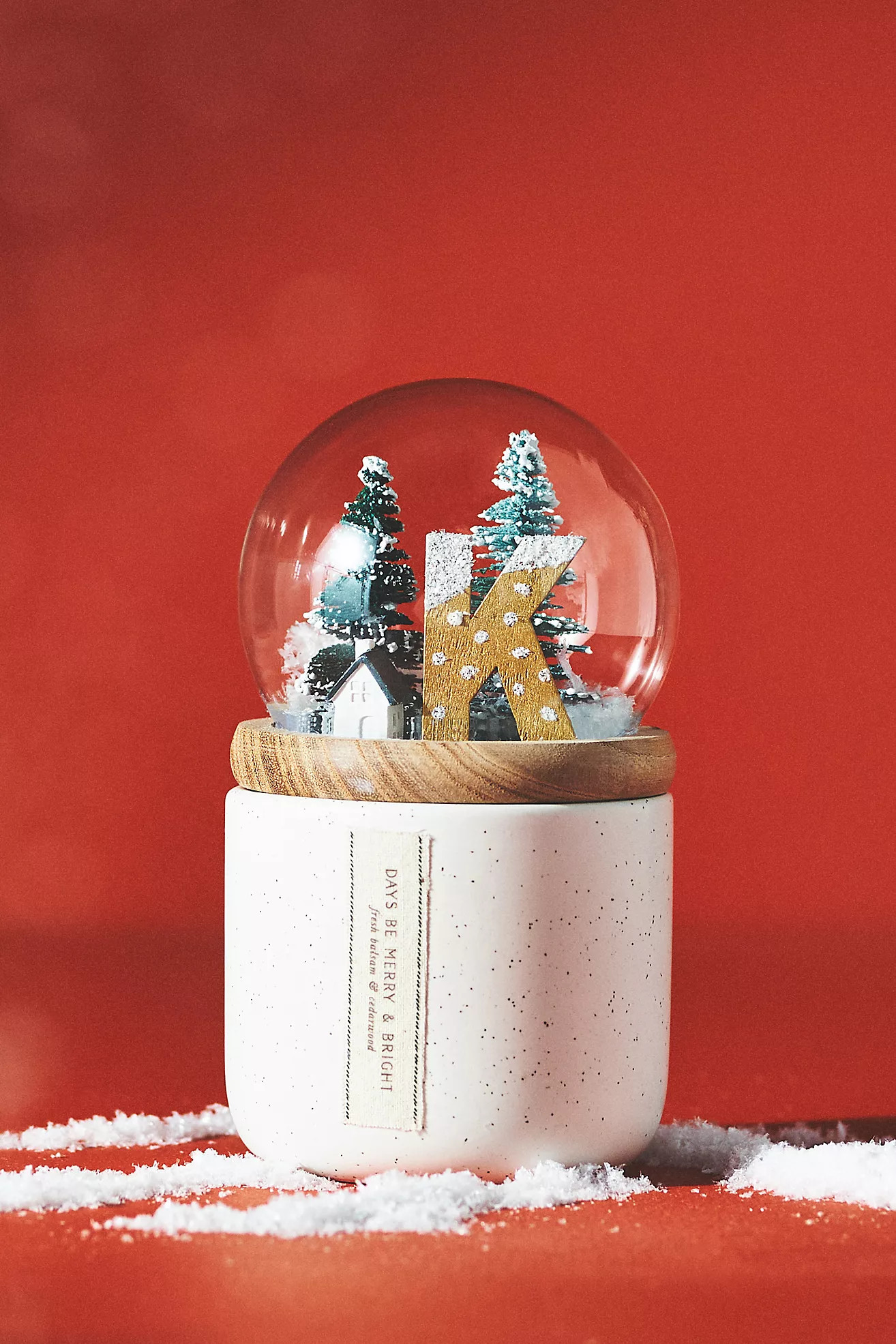 Monogram Snow Globe Woody Fresh Balsam & Cedarwood  Ceramic Candle | Anthropologie (US)