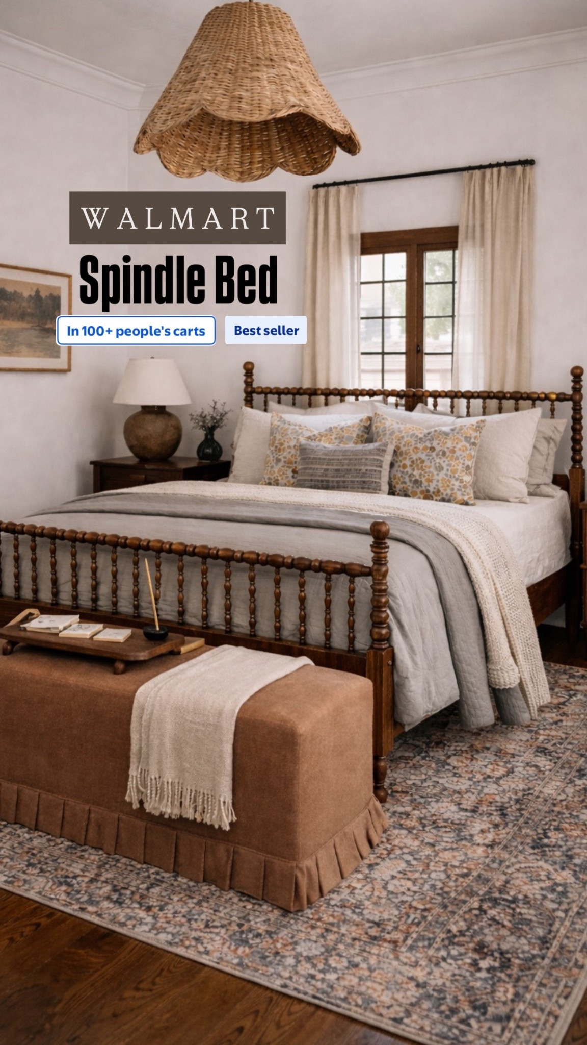 This Walmart spindle bed looks SO high-end 🤍
If you love a classic, collected bedroom look but don’t want to spend thousands, this Walmart spindle bed is such a good find. The warm wood tone, traditional turned spindles, and timeless silhouette give it a designer, heirloom feel—without the designer price tag.

It’s no surprise this one’s a best seller and in so many carts. It styles beautifully with neutral bedding, vintage-inspired rugs, and cozy layered textures.

✨ High-end look for less
✨ Classic + timeless bedroom style
✨ Perfect for traditional, cottage, or modern farmhouse homes

👉 Tap to shop the exact Walmart spindle bed linked here

#LTKFindsUnder100 #LTKSaleAlert #LTKHome