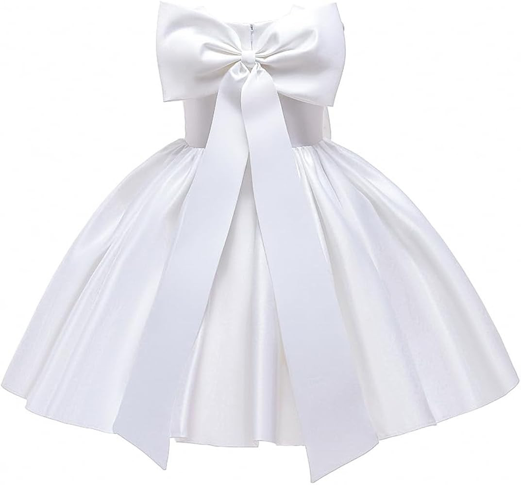 6M-8T Baby Girl Big Bowknot Birthday Pageant Dress Toddler Party Tutu Gown Baptism Dresses | Amazon (US)