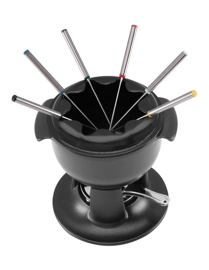 ChasseurEnamelled Cast Iron Fondue Set 21cm/1.4L in Black | Myer