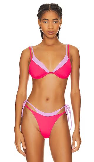 Seam-free Fused Zendaya Bikini Top in Hot Cherry & Jewel | Revolve Clothing (Global)