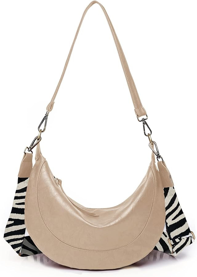 Hi-QTool Crossbody Bags Purse for Women Crescent Shoulder Hobo Purses Vegan Leather Handbag with ... | Amazon (US)