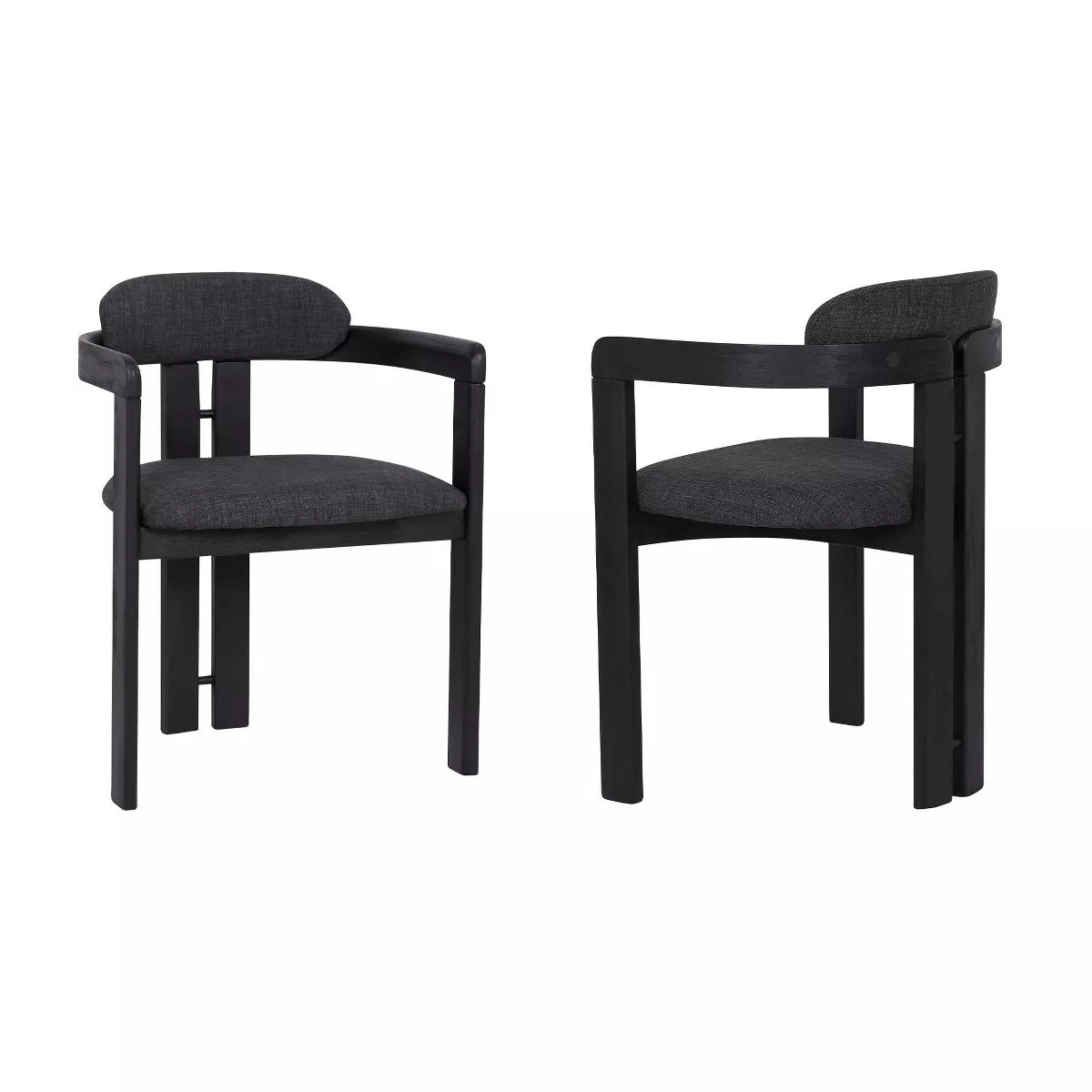 Set of 2 Jazmin Contemporary Dining Chair Black - Armen Living | Target