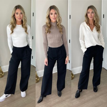 Abercrombie fall sale. These trousers are an absolute must have. I have them in 4 colors. So comfy and chic. Dress up or down. Casual. Fall. Trendy. Chic. Long sleeve tee is a must. 

#LTKsalealert #LTKSale #LTKstyletip