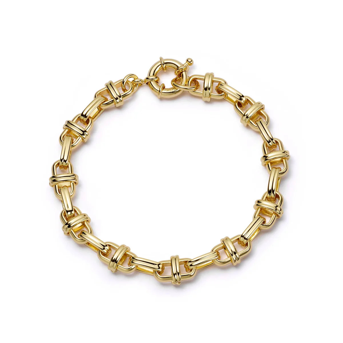 Polly Lock Chain Bracelet 18ct Gold Plate | Daisy London Jewellery