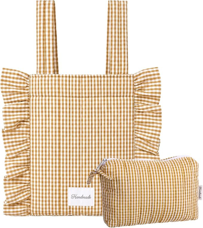 Abbylike Plaid Stroller Bag with Detachable Handle Drawstring Pocket Includes Mini Pouch Universa... | Amazon (US)