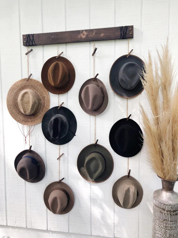 Hat Organizer  Hat Wall Hanging  Fedora Display  Hat Rack  | Etsy | Etsy (US)