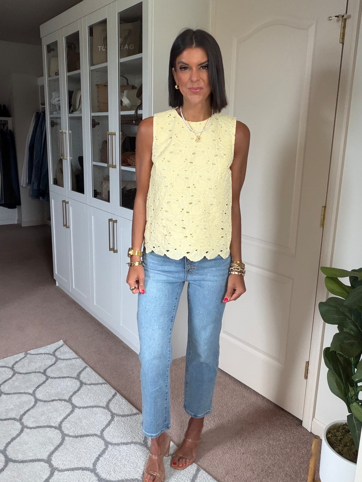 Size xs in tank
Jeans tts 

#LTKgrwm #LTKmomlife #LTKdayinmylife