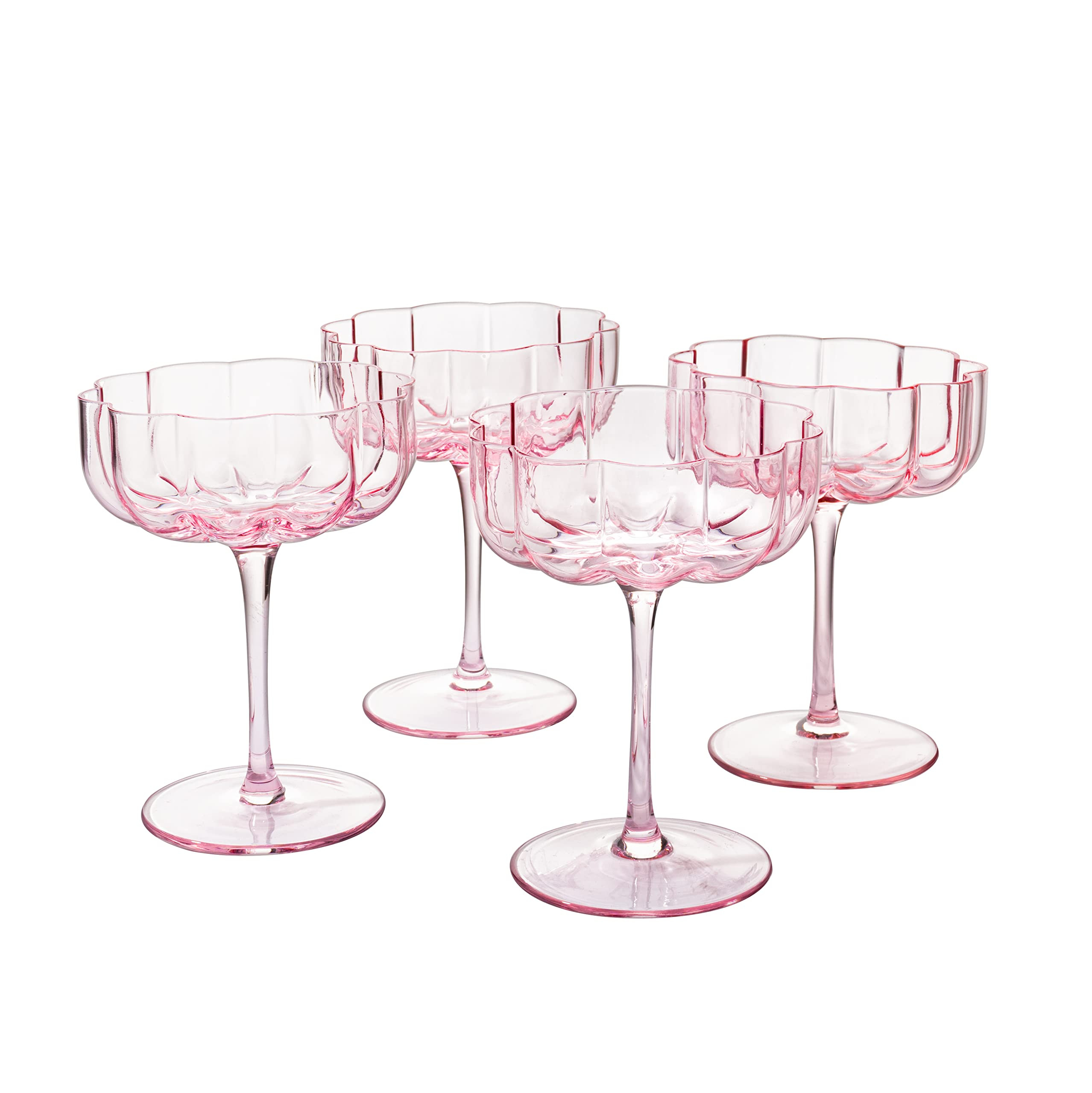 The Wine Savant Flower Vintage Glass Coupes 7oz Colorful Cocktail, Martini & Champagne Glasses, P... | Amazon (US)