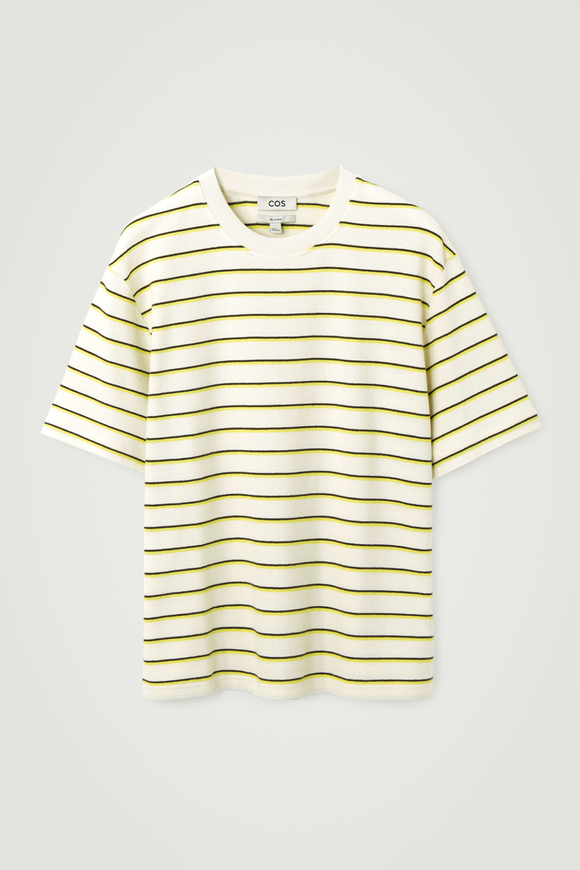 RELAXED STRIPED COTTON-BOUCLÉ T-SHIRT | COS (US)