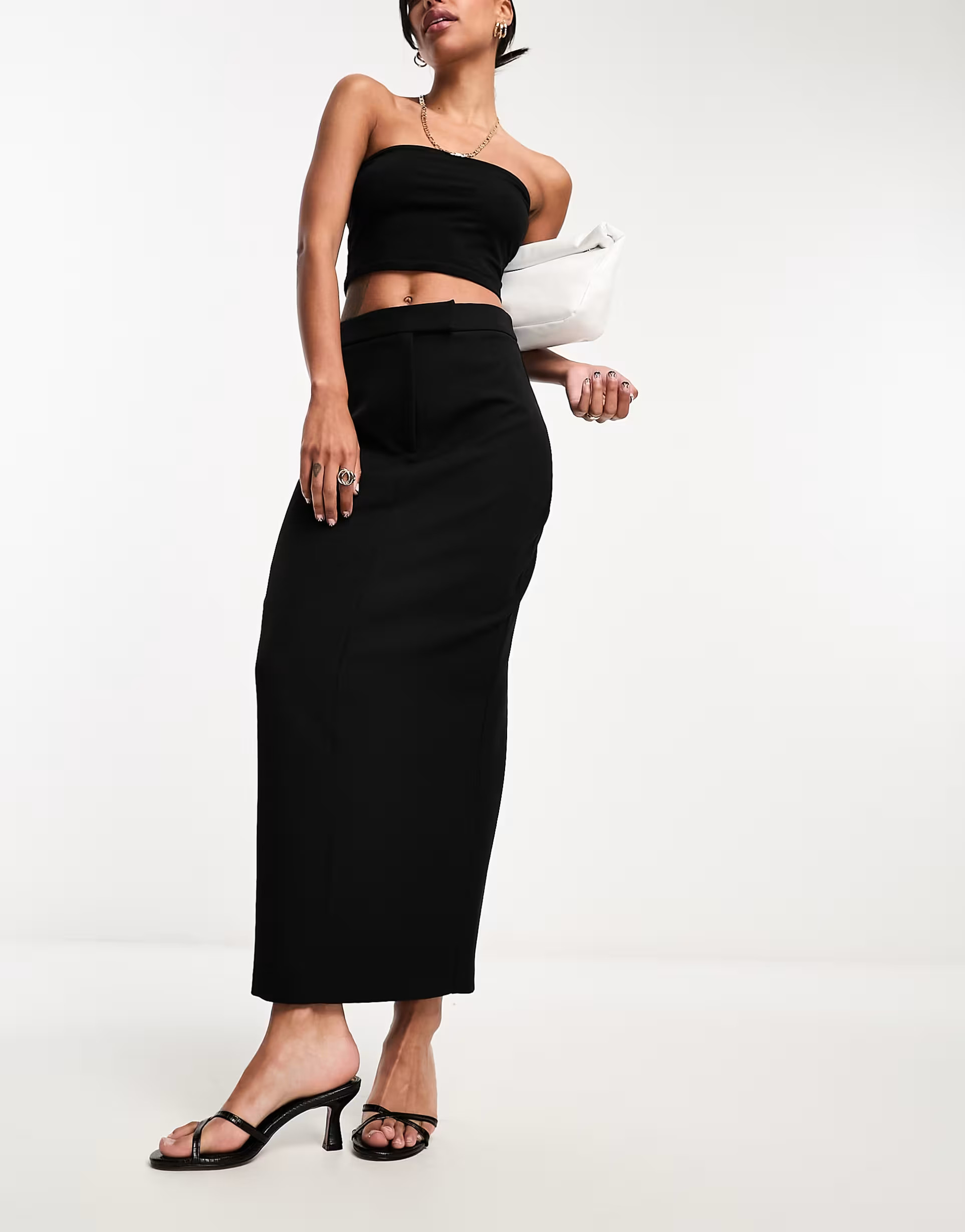 River Island tailored maxi skirt in black | ASOS (Global)