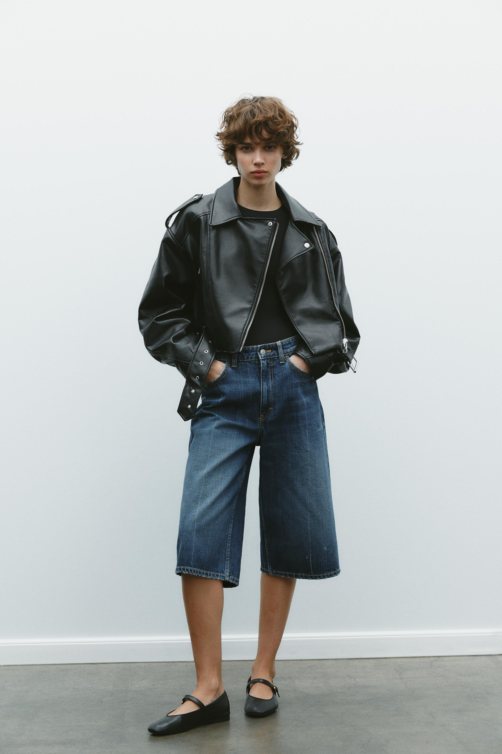 FAUX LEATHER CROP BIKER JACKET | Zara US