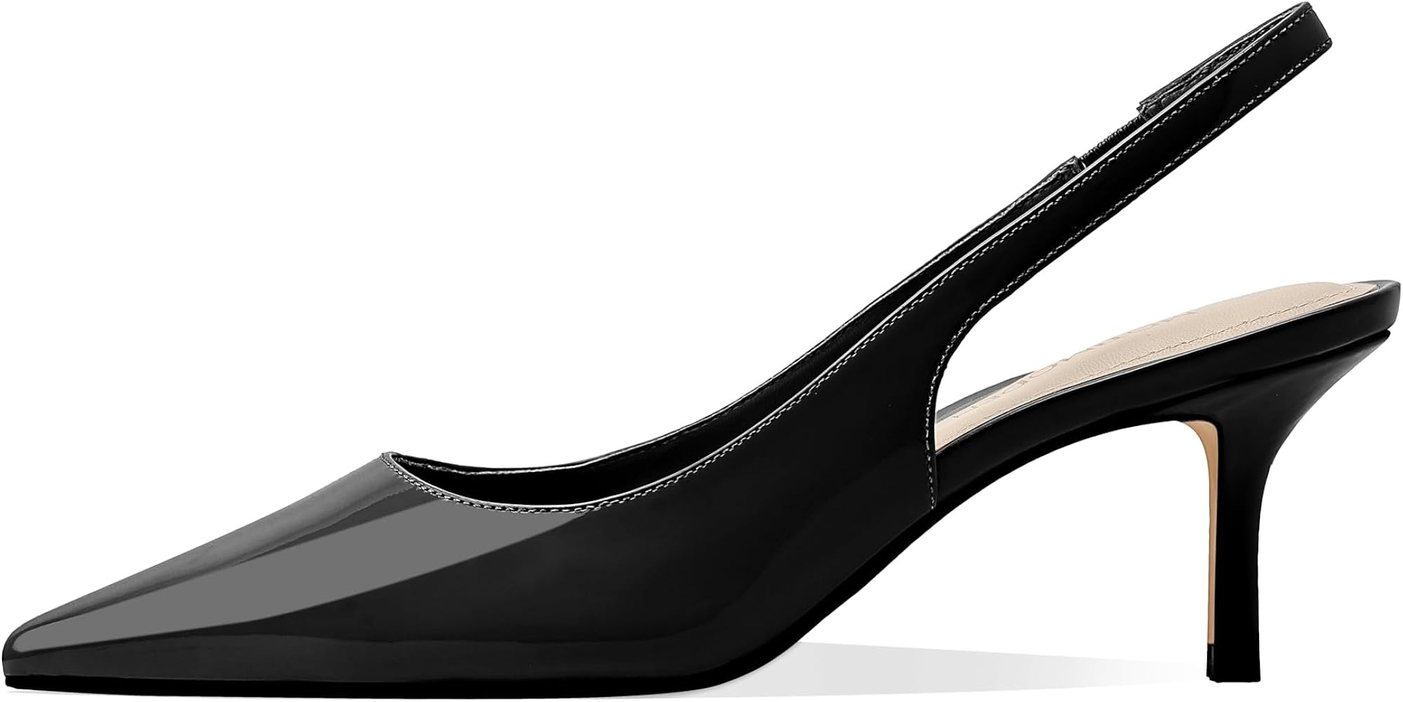 Women's Kitten Heel Slingback Pointed Closed Toe Pumps Dress Shoes for Women Low Stiletto Heels f... | Amazon (US)