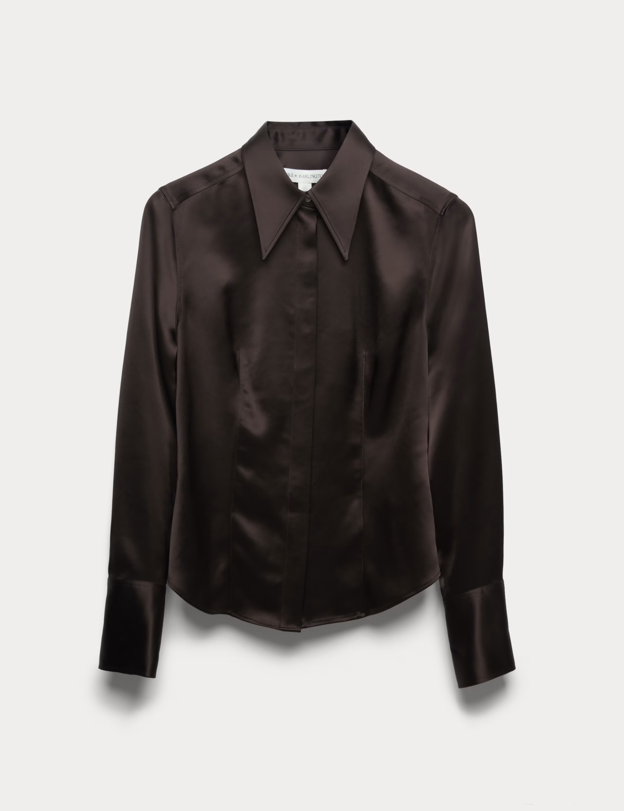 Satin Collared Fitted Long Sleeve Shirt | M&S x 16Arlington | M&S | Marks & Spencer (UK)