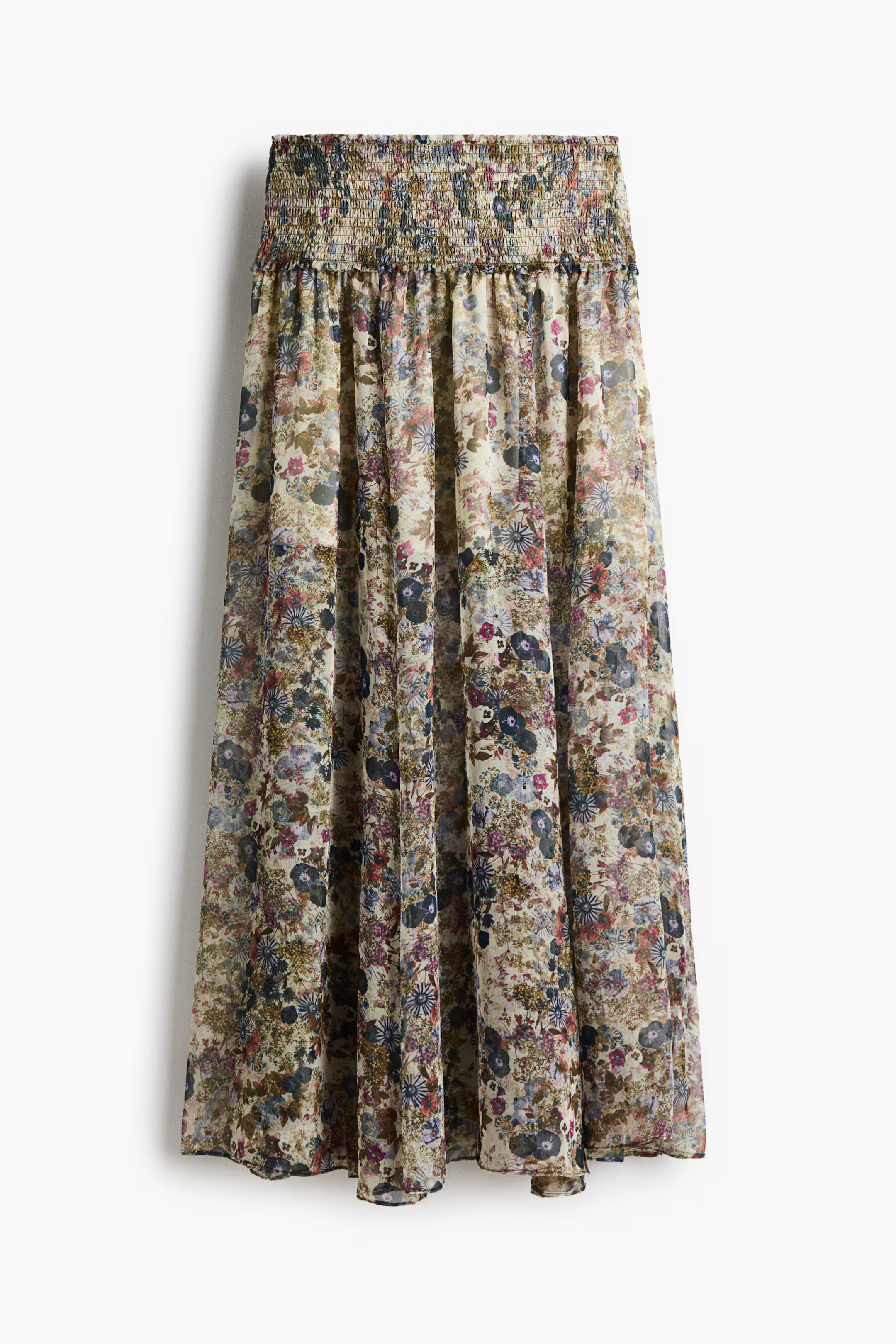 Smocked-Waist Crêpe Skirt | H&M (US + CA)
