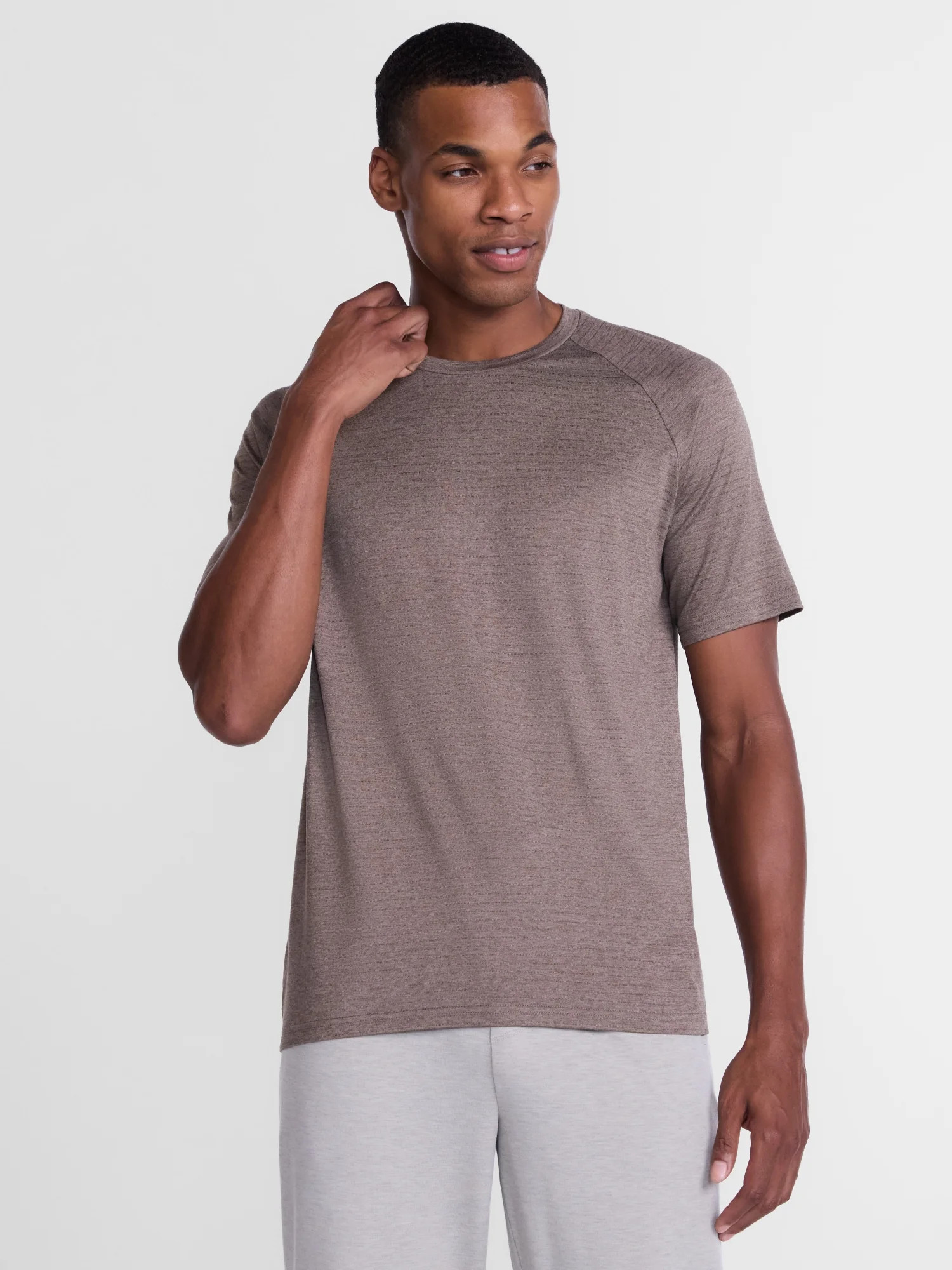 Athletic Works Men's Tonal Stripe Workout Shirt with Short Sleeves, Sizes XS-4XLT - Walmart.com | Walmart (US)