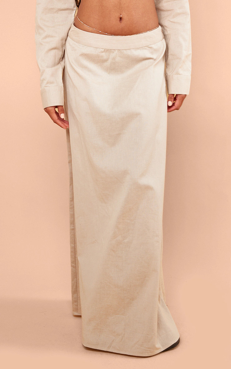 Taupe Linen Look Floaty Maxi Skirt | Co-Ords | PrettyLittleThing UK