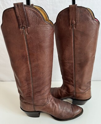 Panhandle Slim Womens Size 9B Western Boots Soft Leather 15” Tall Riding Vintage  | eBay | eBay US