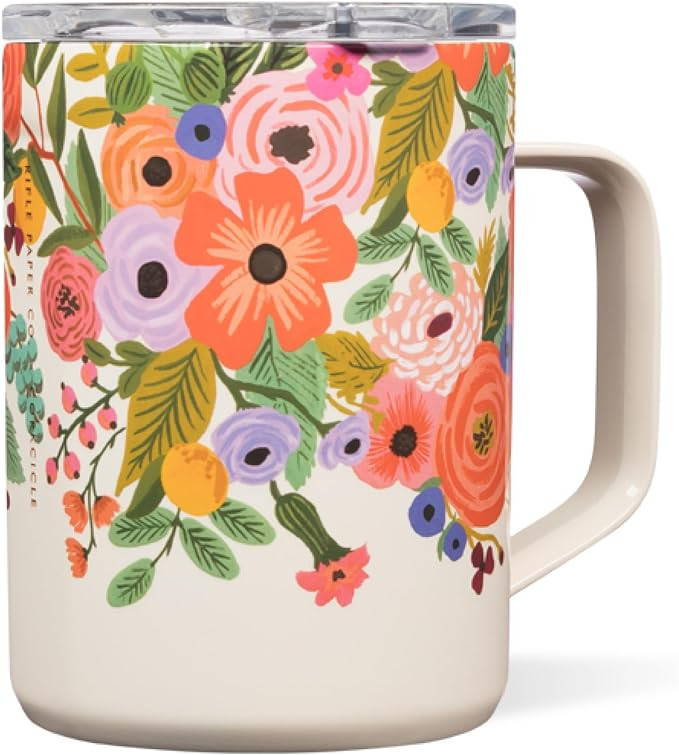 Corkcicle x Rifle Paper Co. Triple Insulated Coffee Mug with Lid & Handle - Keeps Beverages Hot f... | Amazon (US)